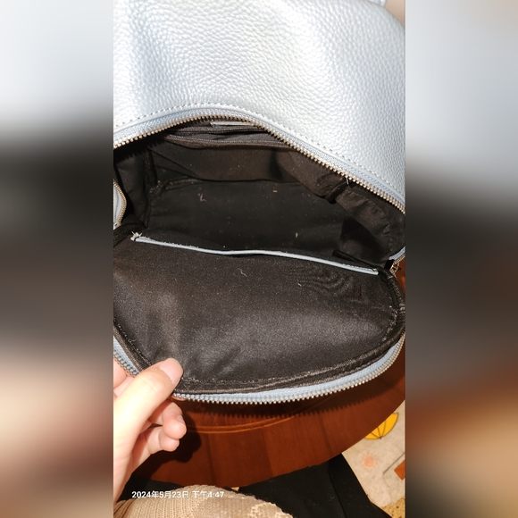 Genuine Leather backpack Blue small mini - Picture 3 of 7